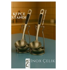 Inox Kepçe Standı - 2 li Kaşık Kepçe Standı- Profesyonel Şef Tasarımı