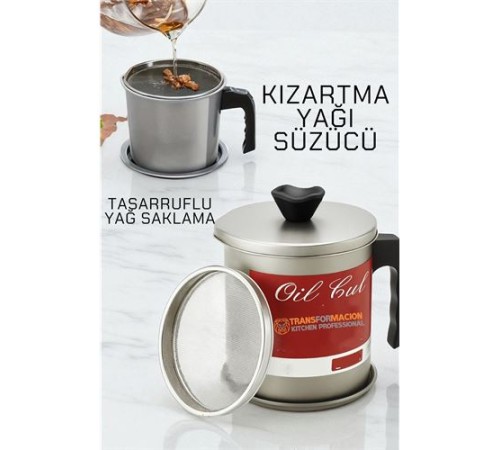 Kızartma Yağı Süzücü - Yağ Saklama Kabı - Tasarruflu Yağ Ayırıcı