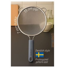 Inox İsveç Dizayn Süzgeç - 7 mm kalınlık halka 304 Çelik Profesyoneller İçin