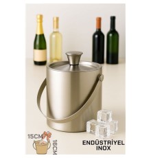 Buz Kovası Çift Cidarlı Yalıtımlı Endüstriyel Inox Şampanya Şarap Bira Soğutucu BIG