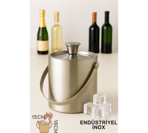 Buz Kovası Çift Cidarlı Yalıtımlı Endüstriyel Inox Şampanya Şarap Bira Soğutucu BIG