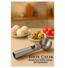 Inox 5 cm Dondurma Kaşığı - Karpuz Kurabiye Köfte Helva Porsiyonlama