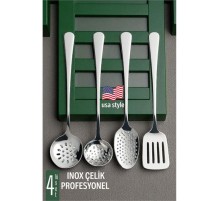 Amerikan Tip Servis Seti 4 Parça - Profesyonel Paslanmaz Çelik Çeyiz Seti