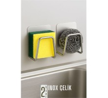 Inox Bulaşık Sübgerlik Stant- Mutfak Askısı Profesyonel 2 li SET