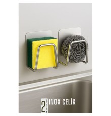 Inox Bulaşık Sübgerlik Stant- Mutfak Askısı Profesyonel 2 li SET