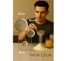 Inox Süzgeç Seti - 3 Boy Çok Amaçlı Süzgeç 304 Çelik Profesyoneller İçin
