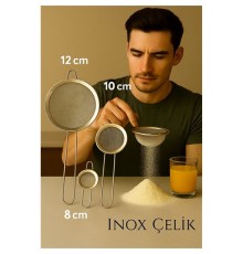 Inox Süzgeç Seti - 3 Boy Çok Amaçlı Süzgeç 304 Çelik Profesyoneller İçin