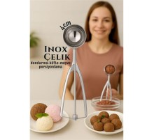 Inox 4 cm Dondurma Kaşığı - Karpuz Kurabiye Köfte Helva Porsiyonlama