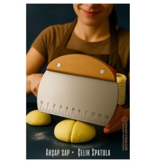 Pasta Spatulası - Profesyonel Hamur Sıyırıcı - Ölçü Cetvelli Pasta Hamur Spatulası