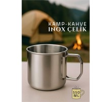 Inox Kamp Bardağı Profesyonel Inox Çelik 550 ml
