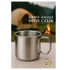Inox Kamp Bardağı Profesyonel Inox Çelik 550 ml
