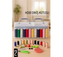 Dikiş Seti - 42 Parça Renkli Dikiş Seti – Mezuralı, Taşınabilir, Hobi ve Onarım İçin