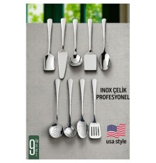 Amerikan Tip Servis Seti 9 Parça - Profesyonel Paslanmaz Çelik Çeyiz Seti