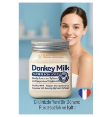 Donkey Milk Vücut Peelingi 500 ml - Ölü Deri Temizleyici, Cilt Aydınlatıcı ve Yoğun Nemlendirici Vücut Scrubı