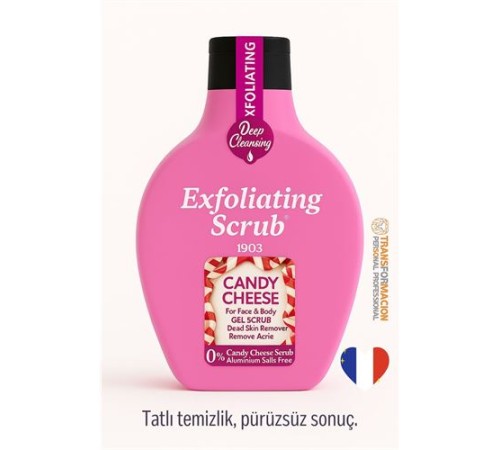 Norveç Candy Cheese Peeling Jel – 1903 Serisi, Akne Karşıtı Scrub 500 ml