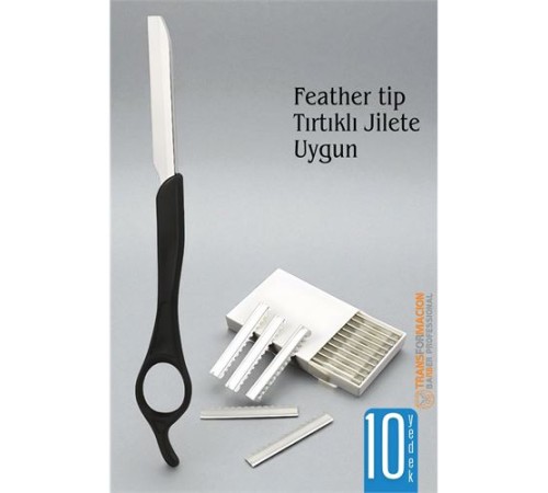 Feather Tip Jiletli Ustura 10 Yedek Jiletli Profesyonel