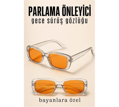 Parlama Önleyici Bayan Gece Sürüş Görüş Gözlüğü Sis Far Işık Önleyici Anti-Fog Gözlük