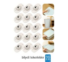 20 li Bilyeli Tekerlek Eşya Kaydırma Aparatı Yapışkanlı Set 360D