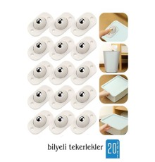 20 li Bilyeli Tekerlek Eşya Kaydırma Aparatı Yapışkanlı Set 360D