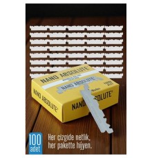100 lü Berber Ustura Jileti - Yarım Jilet- Berber Jileti Nano Absolute