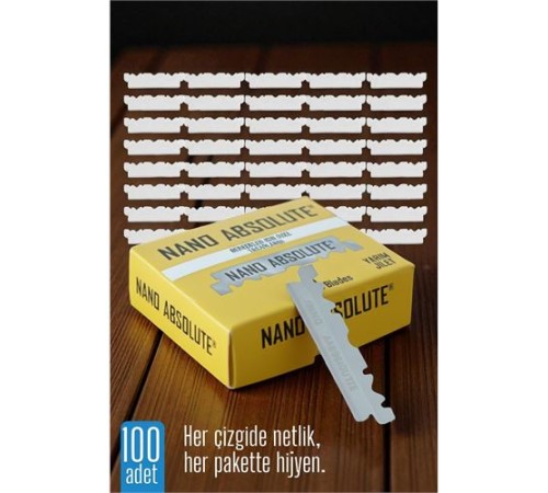 100 lü Berber Ustura Jileti - Yarım Jilet- Berber Jileti Nano Absolute