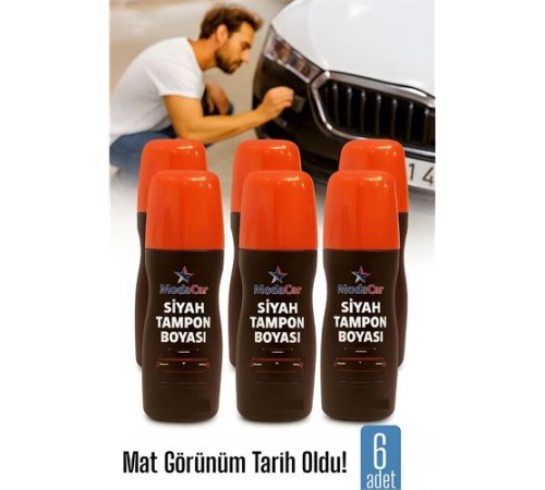 6 LI Siyah Tampon Boyası Solmuş ve Matlaşmış Tamponlar İçin Hızlı Yenileme