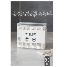 %100 Pamuk Kulak Çubuğu – 200’lü Paket