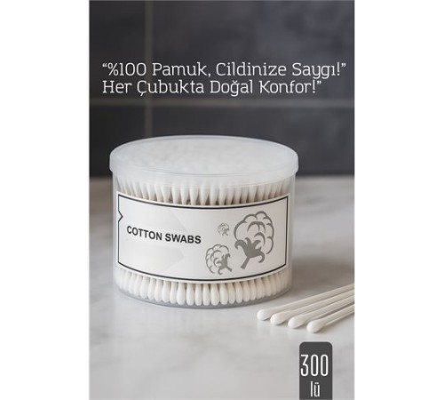 %100 Pamuk Kulak Çubuğu – 300’lü Paket