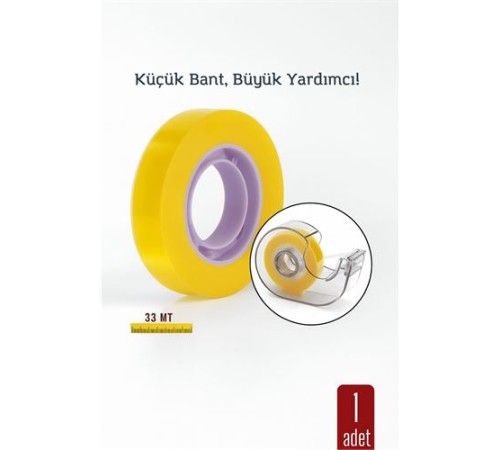 Para Bandı Küçük Makinelere 12MM 33 mt Küçük Makine Bandı – Şeffaf Bant | Masa Üstü Dispenser Uyumlu