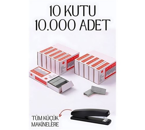 10 Kutu 10.000 Adet Küçük Zımba Teli