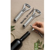 Barmen Tipi Şişe Açacağı ve Tirbuşon – 2’si 1 Arada | Ergonomik, Dayanıklı, Sofra Tipi Açacak