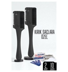 Saç İnceltme ve Şekillendirme Tarağı Çift Fonksiyonlu Saç Kırığı İçin Saç İncelten Jiletli Tarak