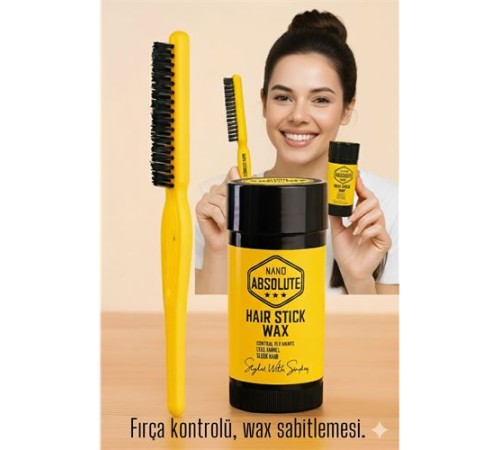 Topuz Fırçası Stick Wax Seti Profesyonel Saç Topuz Seti
