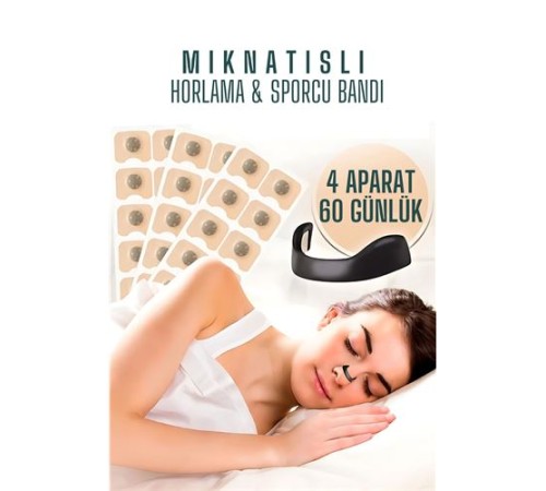 Manyetik Burun Bandı - 2 AYLIK Sporcu Burun Bandı - Horlama Önleyici Azaltıcı - 4 Farklı Boyut