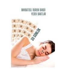 Manyetik Burun Bandı - 30 GÜNLÜK YEDEK Sporcu Burun Bandı - Horlama Önleyici Azaltıcı