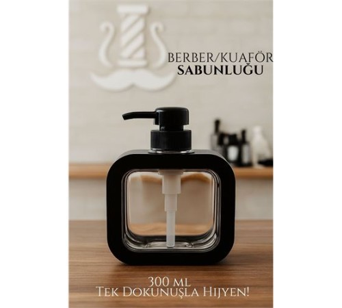 Berber Sabunluğu – Modern Pompalı Dispenser | Sıvı Sabun, Şampuan, Losyon İçin 300 ml