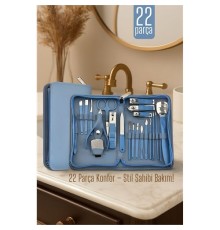 22 Parçalı Profesyonel Manikür Pedikür Seti – Bakım Çantası | Evde Profesyonel Tırnak Bakımı