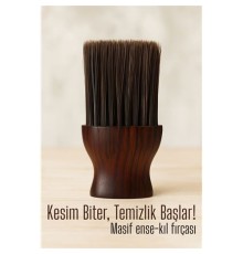 Berber Ense Fırçası Saç Temizleme Fırçası - Berber Temizlik Fırçası Masif Ahşap