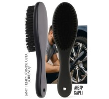 Jant Temizlik Fırçası Hassas Jant Temizleme Fırçası Ahşap Saplı