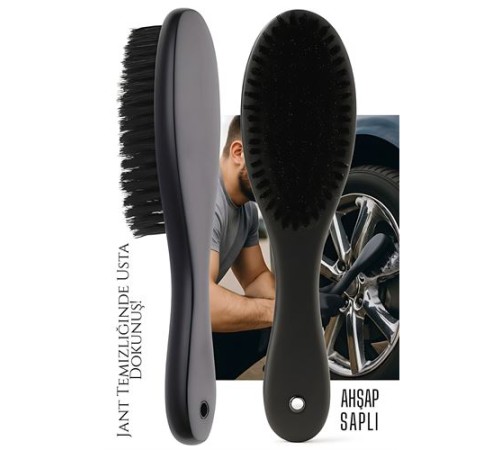Jant Temizlik Fırçası Hassas Jant Temizleme Fırçası Ahşap Saplı