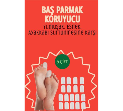 9 Çift Silikon Parmak Koruyucu – Baş Parmak Uyumlu | Yumuşak, Esnek, Ayakkabı Sürtünmesine Karşı
