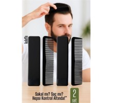 2 li Kılıflı Cep Tarağı – 14 x 3 cm | Kompakt, Şık ve Taşınabilir Erkek Bakım Tarağı