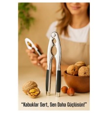 Metal Ceviz Kıracağı – Kauçuk Tutma Yerli | Fındık, Ceviz, Badem İçin Ergonomik Kırıcı
