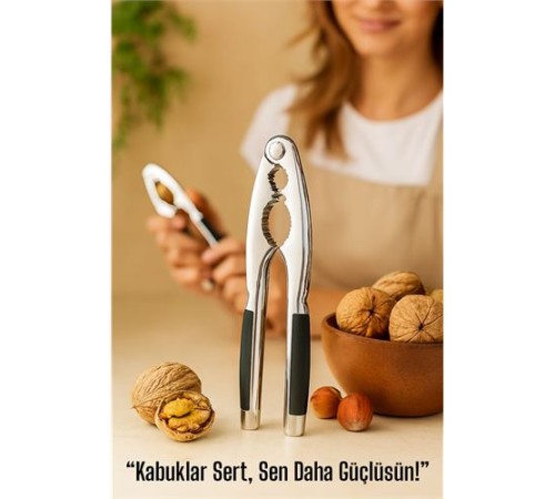 Metal Ceviz Kıracağı – Kauçuk Tutma Yerli | Fındık, Ceviz, Badem İçin Ergonomik Kırıcı