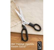Çok Amaçlı Makas – 21 cm Uzunluk | 11 cm Kesim Bıçağı | Paslanmaz Çelik, Ergonomik Sap