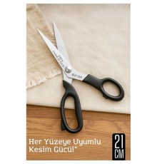 Çok Amaçlı Makas – 21 cm Uzunluk | 11 cm Kesim Bıçağı | Paslanmaz Çelik, Ergonomik Sap