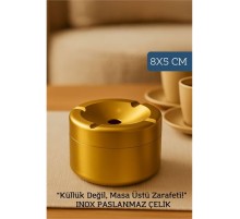 Inox Gold Paslanmaz Çelik Küllük – 8x 5 cm | Modern, Hijyenik ve Dayanıklı Tasarım