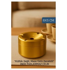 Inox Gold Paslanmaz Çelik Küllük – 8x 5 cm | Modern, Hijyenik ve Dayanıklı Tasarım