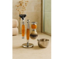 Koleksiyon Tıraş Seti – 304 Cerrahi Çelik & Kemik Saplı | Çift Cidarlı Tıraş Tası Icardi Collection