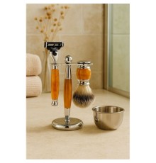 Koleksiyon Tıraş Seti – 304 Cerrahi Çelik & Kemik Saplı | Çift Cidarlı Tıraş Tası Icardi Collection